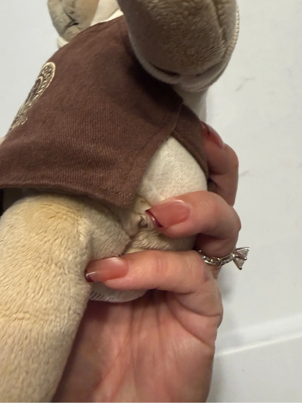 Starbucks Tan Plush Bear with Brown Apron Pet Toy 2005 Vintage
